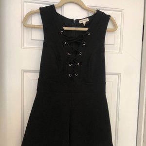 Urban Outfitters Black Lace-up Sleeveless Romper - Size 2